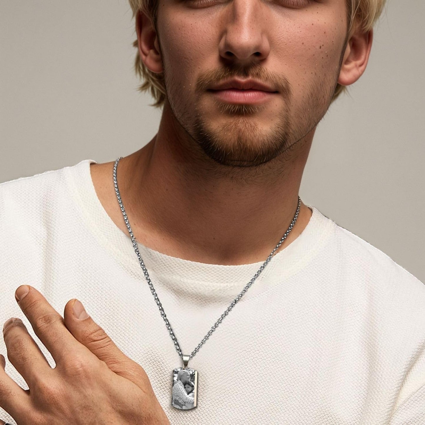 Personalized Ashes Necklace for Men Women Pet Custom Photo Text Urn Necklace Customized Engraving Holder Memorial Cremation Jewelry Keepsake Memorial Gifts