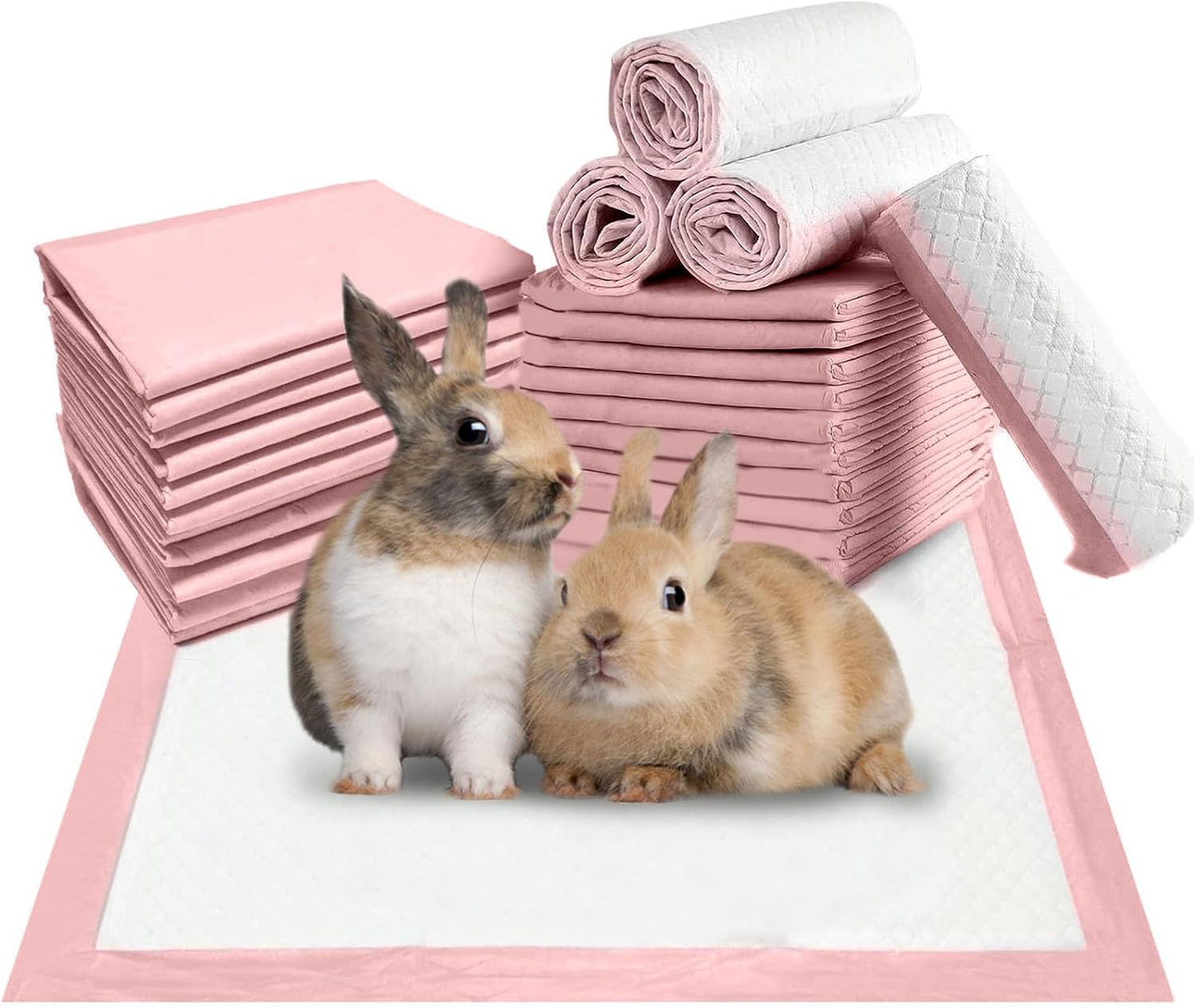 Tfwadmx Rabbit Pee Pads 50 Pcs 18"× 13" Disposable Cage Liners Leak-Proof Super Absorbent Potty Training Pad for Puppy Guinea Pigs Hedgehog Hamsters Chinchillas Cats and Other Small Animals