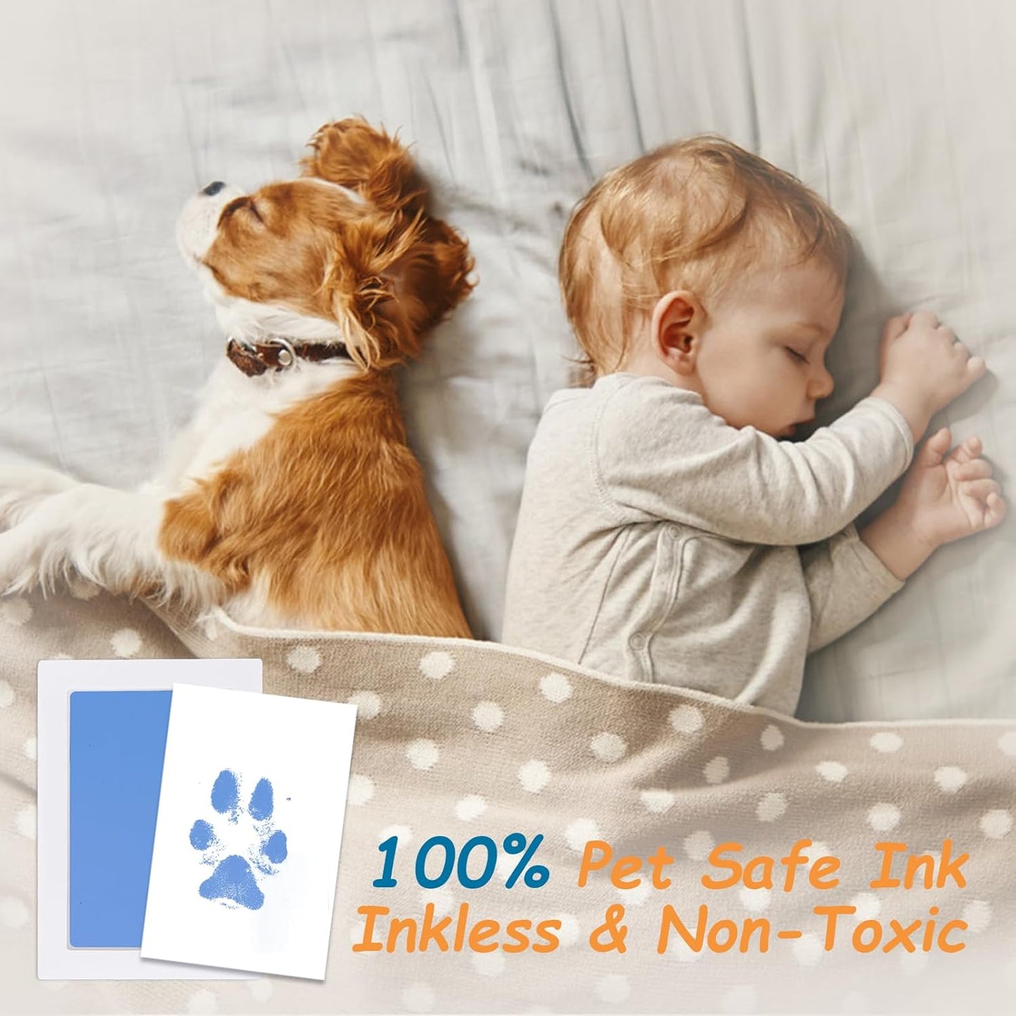 Inkless Paw Print Kit,Dog Paw Print Kit,Dog Nose Print Kit,Clean Touch Ink Pads and Imprint Cards,Pet Paw Print Impression Kit for Dogs Cats Footprint Keepsake