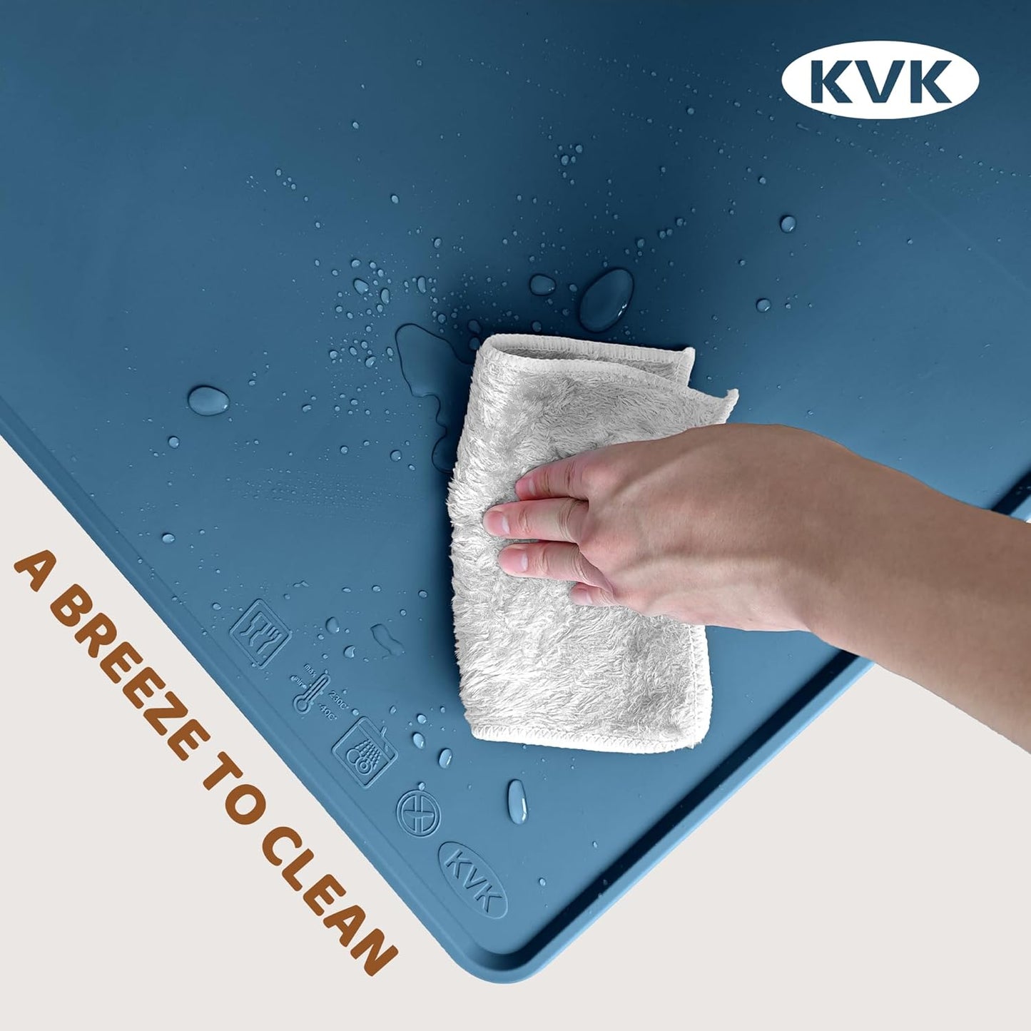 Dog Food Mat, 39.4×29.5in Extra Large Silicone Pet Feeding Mat - Waterproof, Non - Slip, Chew - Resistant for Food & Water, Protect Floors (Royal Blue)