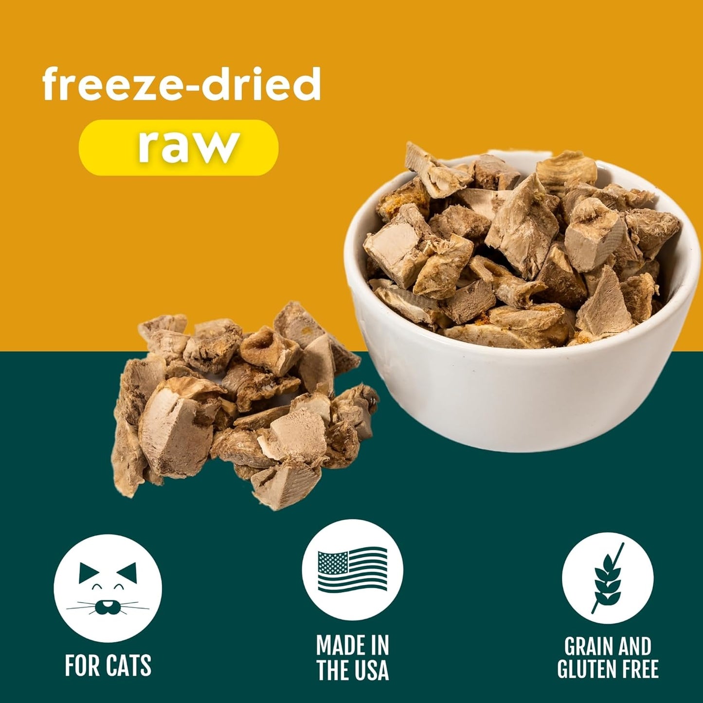 Momentum Carnivore Nutrition Freeze-Dried Chicken Gizzard Cat Treats – Single-Ingredient, All-Natural, Grain-Free Treats – 1.9 oz Bag