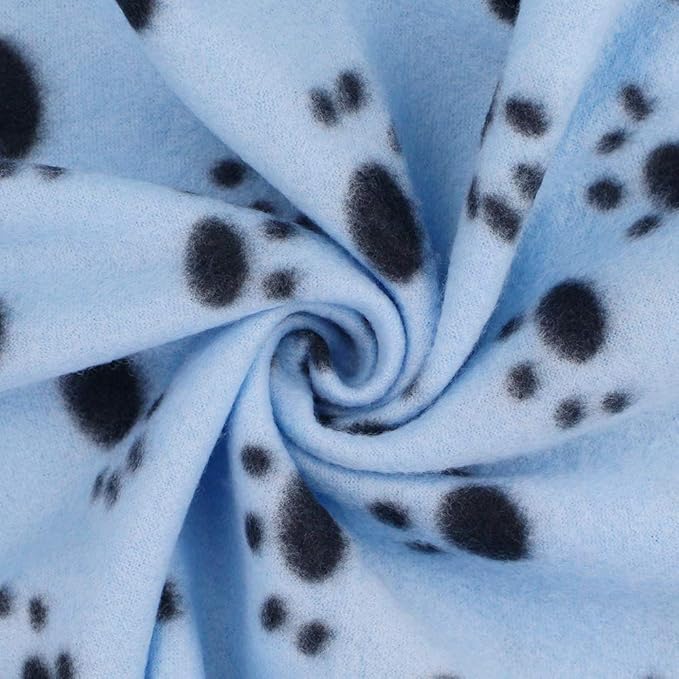 Comsmart Dog Blankets for Small Dogs, 6 Pack Puppy Blanket Cute Paw Print Pet Blanket for Dog, Puppy, Cat, Kitten, 39x35 inches, Blue