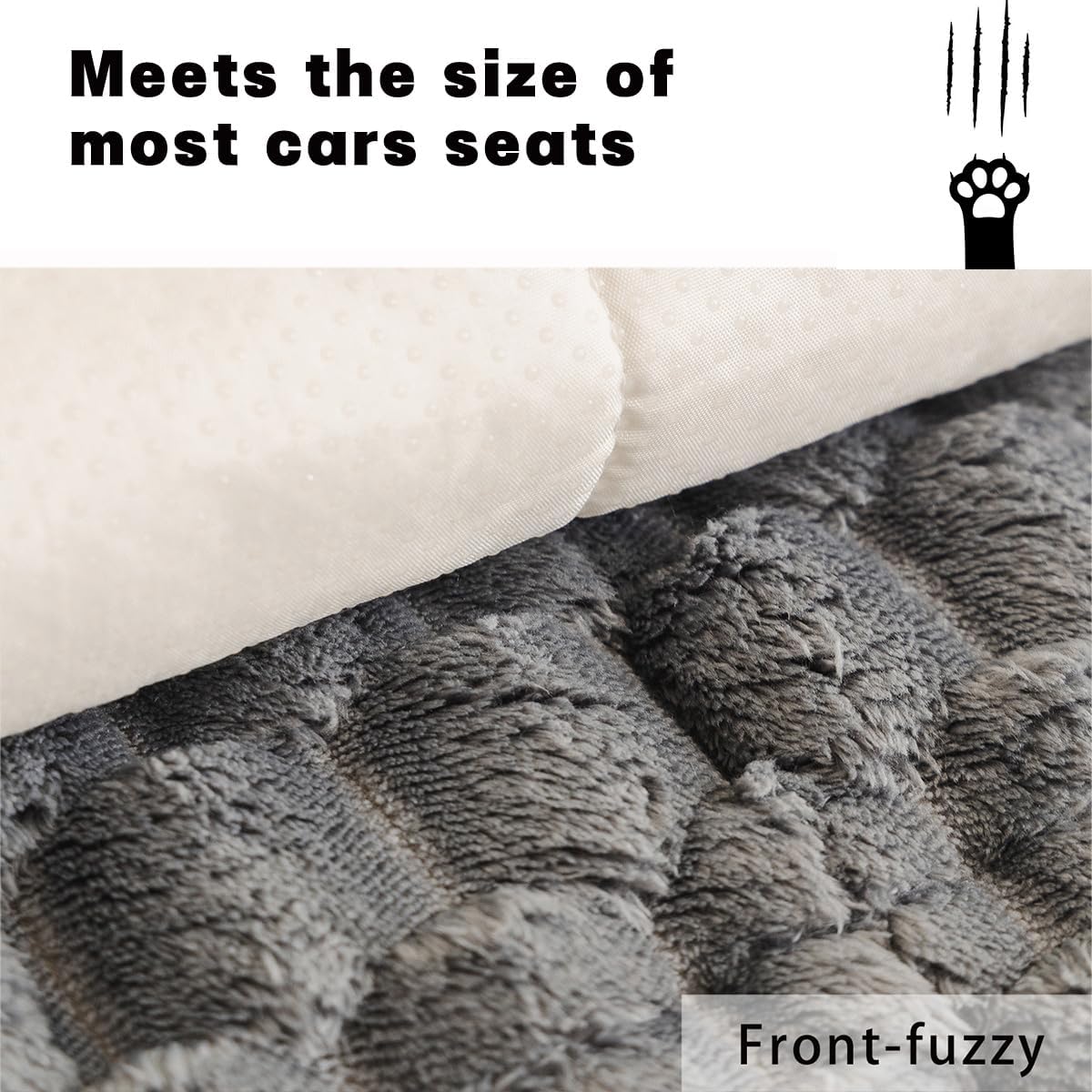 Non-Slip Dog Bed Mat for Car, Fuzzy Backseat Pet Mat, Travel Pet-Friendly Seat Cover for Cars, Compatible with Backseat Extenders and Seat Protectors 24.8x54 inch