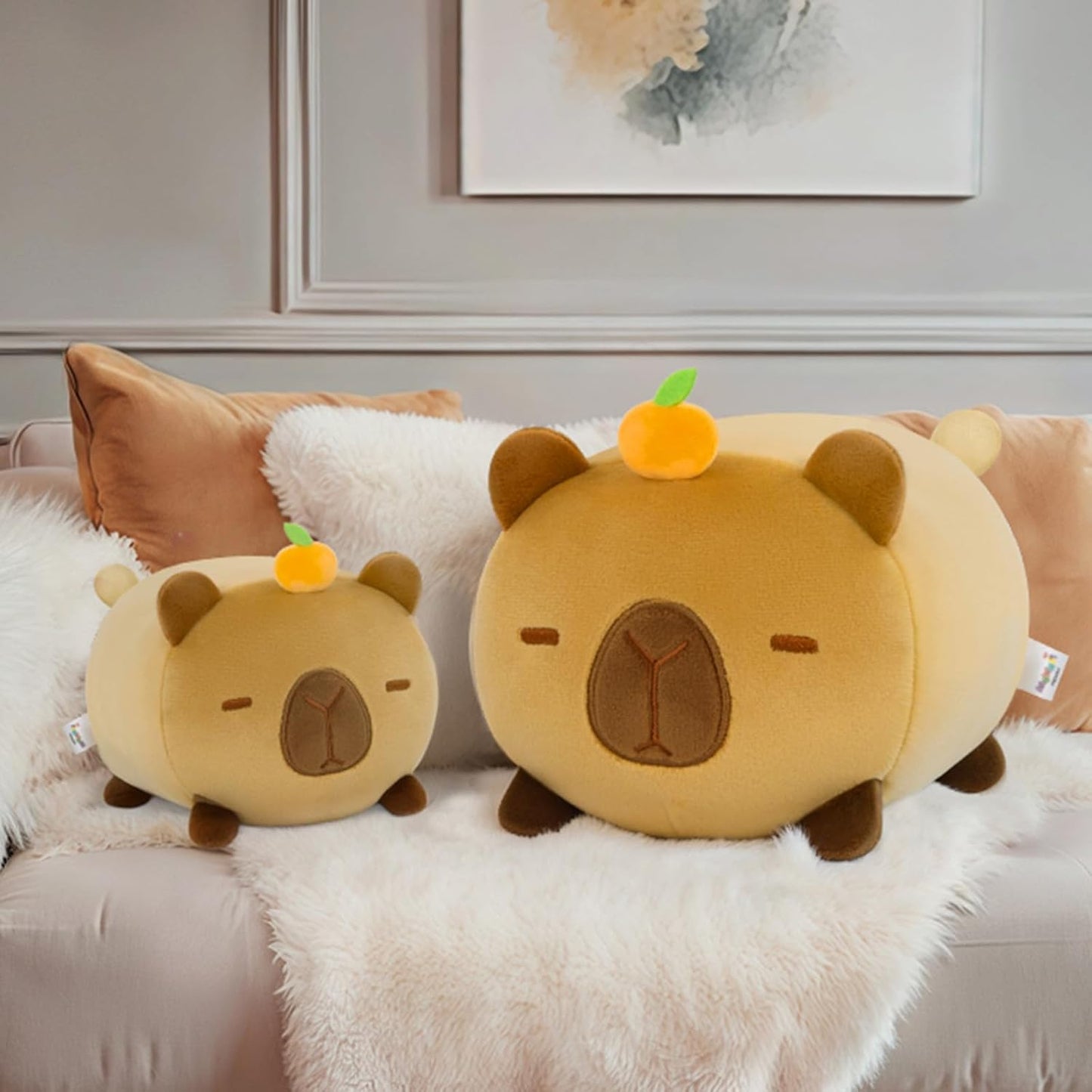Cute Capybara Plush, Kawaii Plushies Capybara, Cute Animal Plushie, Soft Squishy Gifts for Kids & Girls (16 Inch)