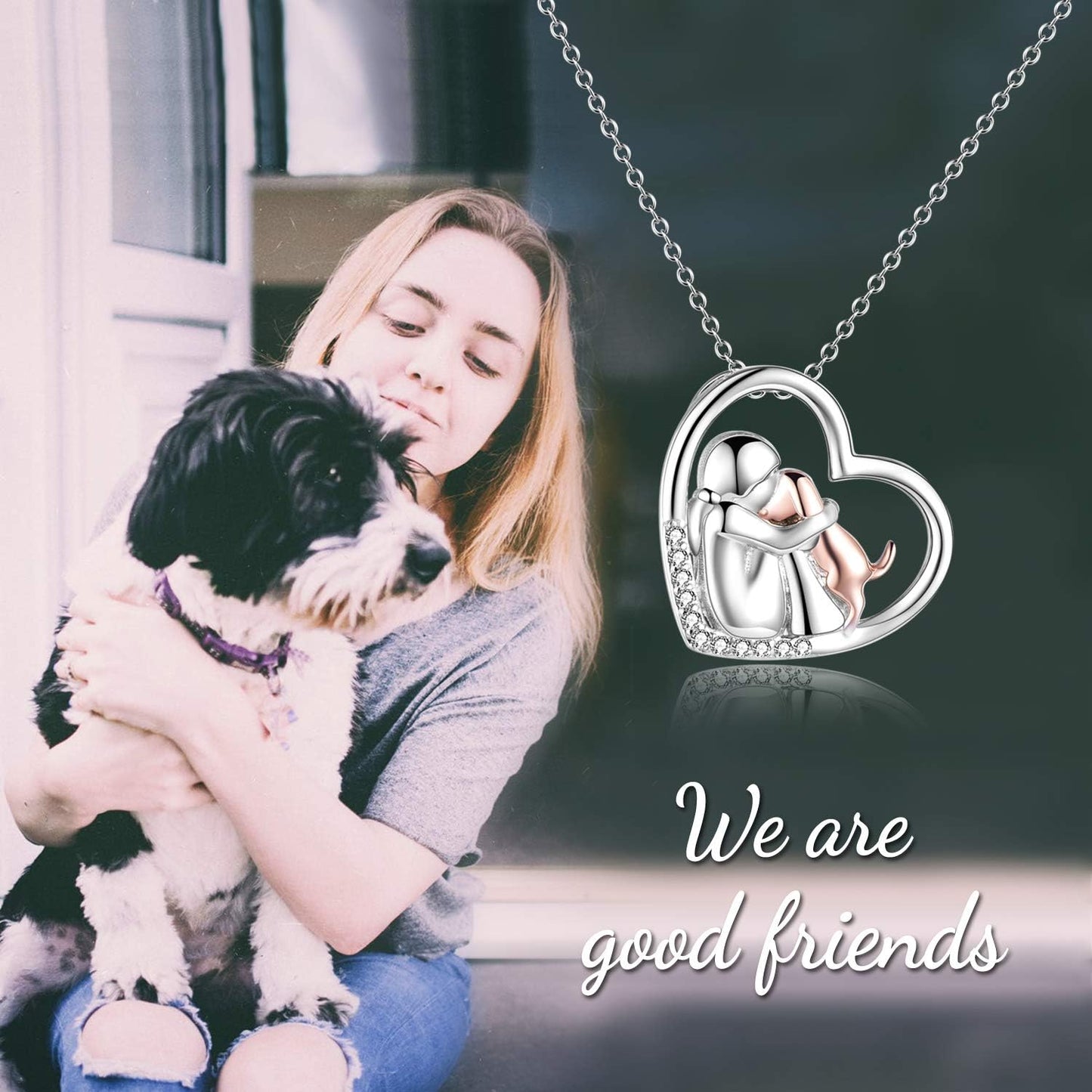 YFN Sterling Silver Keepsake Dog Pendant Necklace Dog Lover Memorial Gifts for Women