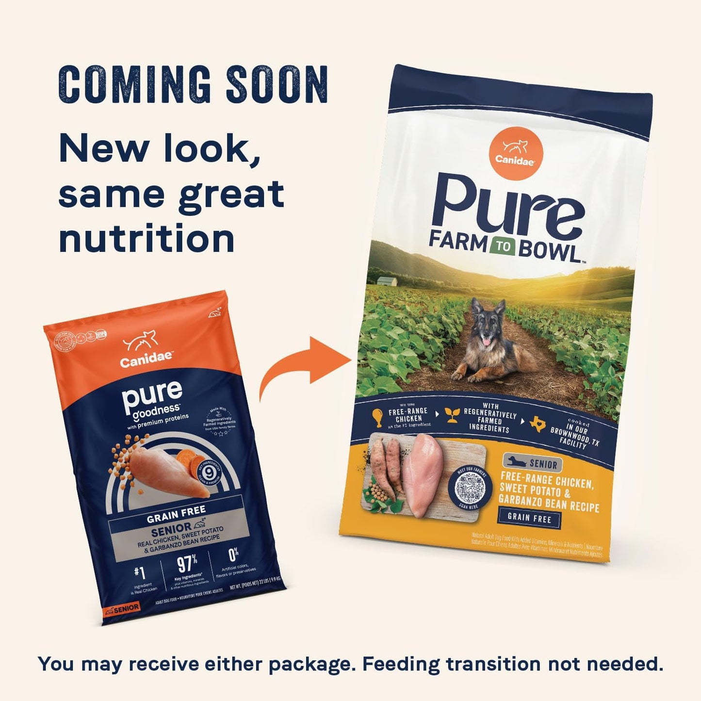 Canidae Pure Limited Ingredient Premium Dry Dog Food for Seniors, Real Chicken, Sweet Potato & Garbanzo Bean Recipe, 12 lbs, Grain Free