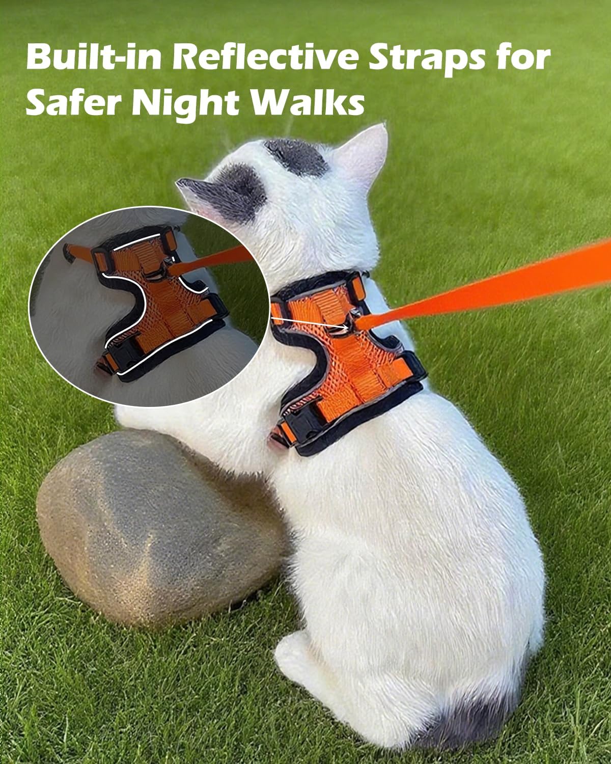 Luxelle 2 Pack Escape-Proof Cat Harness and Leash Set for Walking – Adjustable No Pull Soft Vest with Easy-Wear Buckle, Reflective Straps, Breathable Mesh – Outdoor Travel Harness for Cats & Kittens