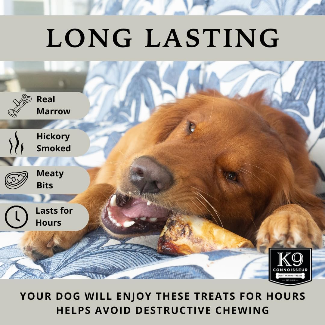 K9 Connoisseur Beef Marrow Dog Bones Long Lasting for Aggressive Chewers - USA Made Single Ingredient Dynamo Bone for Small and Medium Dogs Upto 50 Pounds - 12 Pack