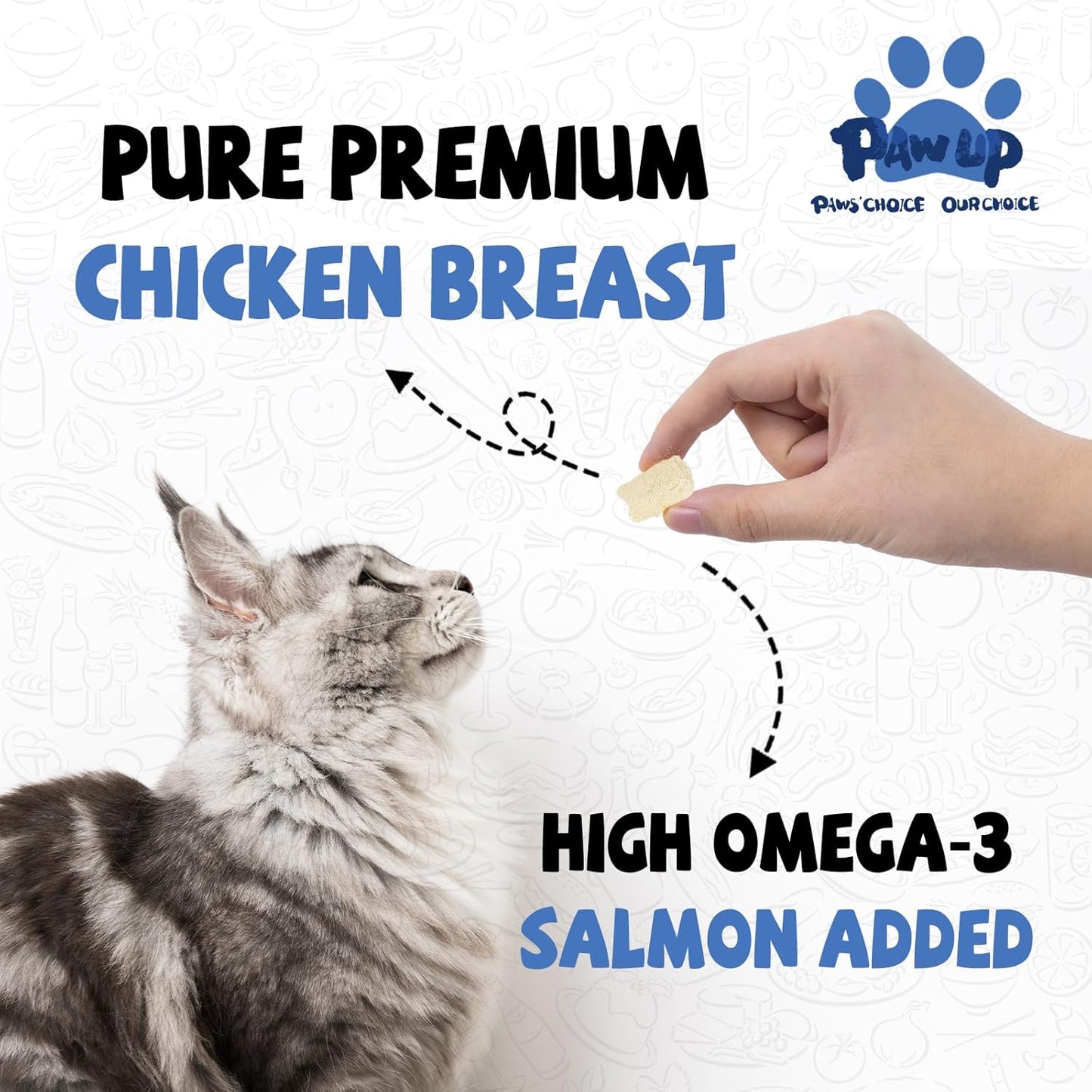 Freeze Dried Raw Dog Food, Chicken & Salmon Recipe Dog Food Topper, High Protein, Rawhide Free, Gluten&Grain Free for Dogs, Cats, 5.3oz