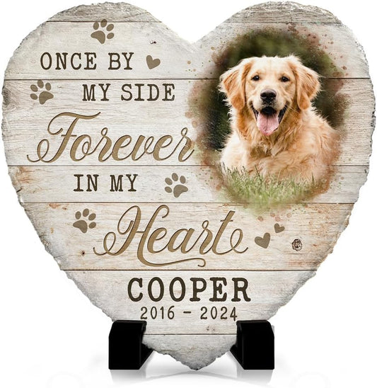 Personalized Pet Memorial Stones for Dogs - Heart Headstones Gifts for Dog Loss - Select Meaningful Quote - Sympathy Gifts to Honor Your Loved One