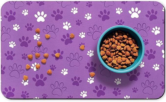 Dog Food Mat, Absorbent Water Bowl Mats Cat Pet Feeding Placemats 17 * 30 inch