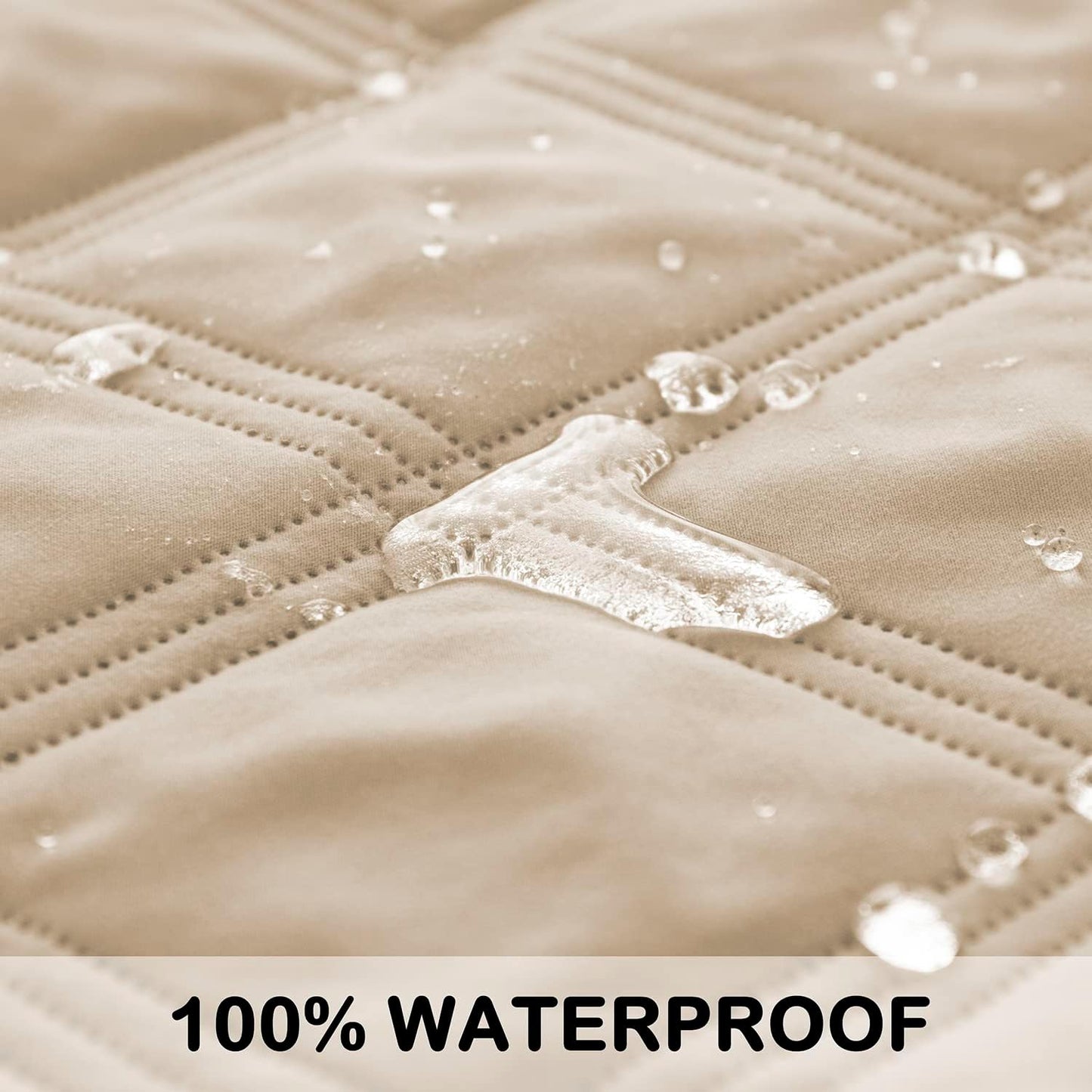 fuguitex Waterproof Dog Blanket, Pet Friendly Reversible Throw Essential for Small Dogs, Tear Resistant Leakproof Washable Couch Cushion Bed Protector Cover for Indoor Furniture（68"*82",Beige+Cream