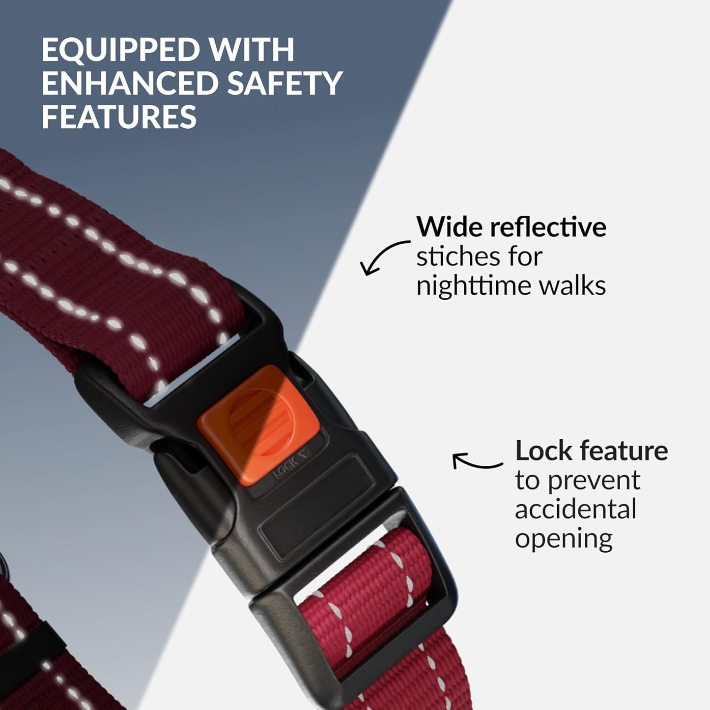 CollarDirect Martingale Dog Collar with Stainless Steel Chain and Quick Release Buckle - Reflective Collar for Large, Medium, Small Dogs - Dark Red, Small (Neck Size 12"-15")