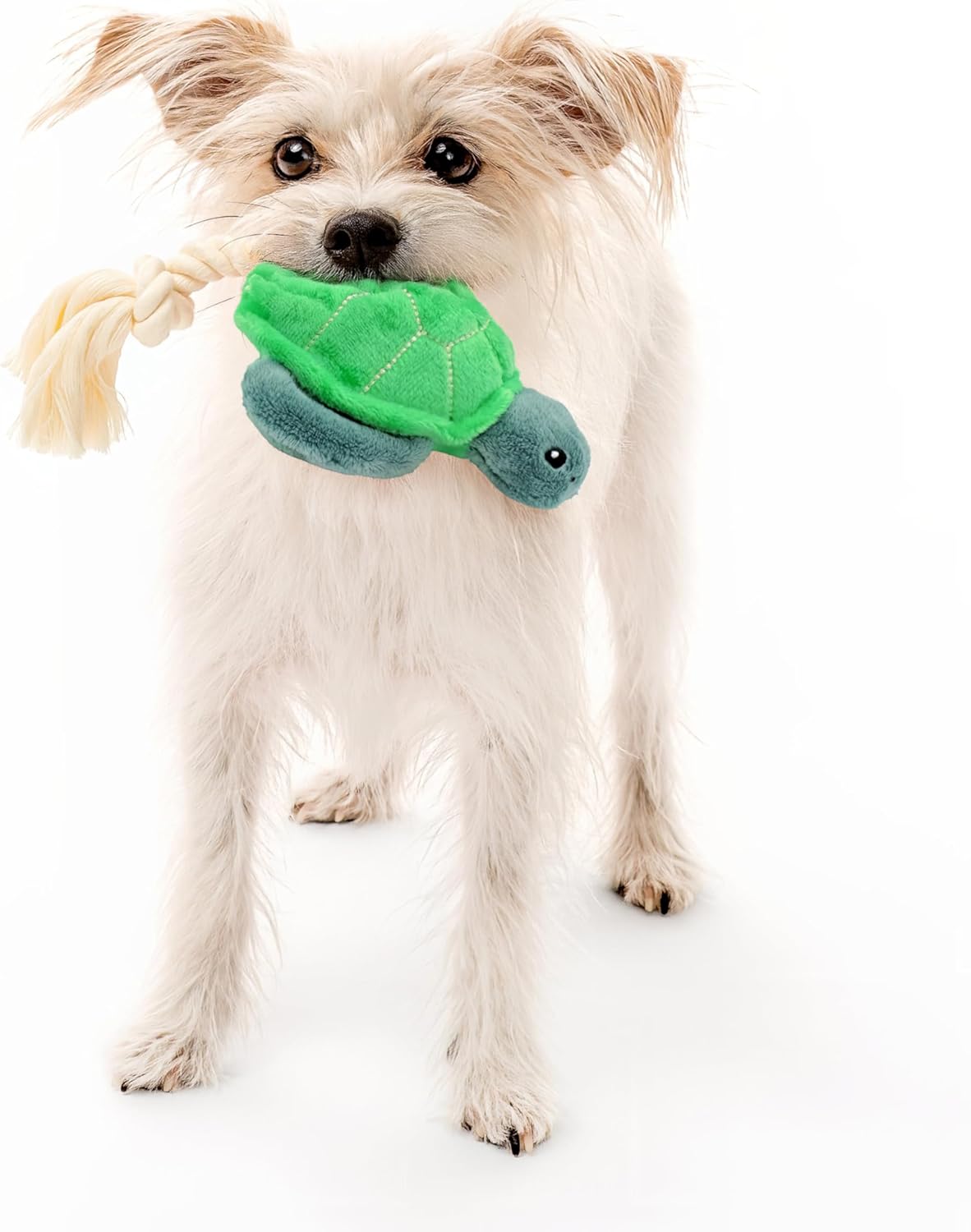 Dog Toys | Plush Turtle Stuffed Animal with Rope for Dogs | Eco Friendly Toy - Easy to Clean and Made from Non Toxic Materials