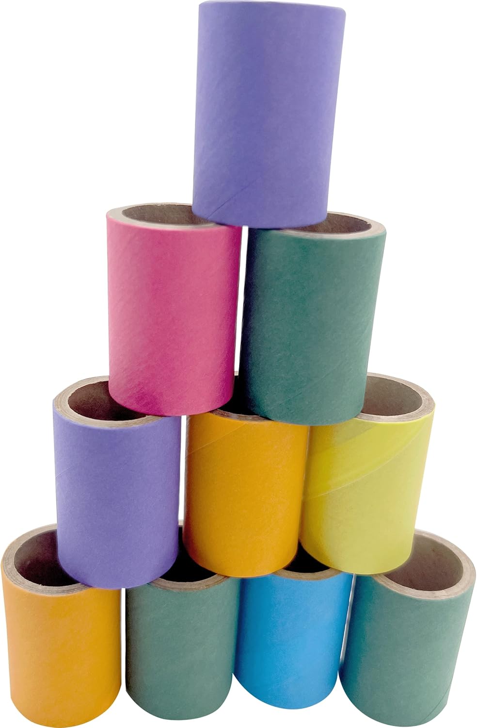 by M&M 8009 PK10 1.5 Inch Mini Tube Donuts - Lightweight Colorful Chewable Compressed Cardboard Foot Toy, Easy Shredding, Great for Small to Medium Size Pet Birds