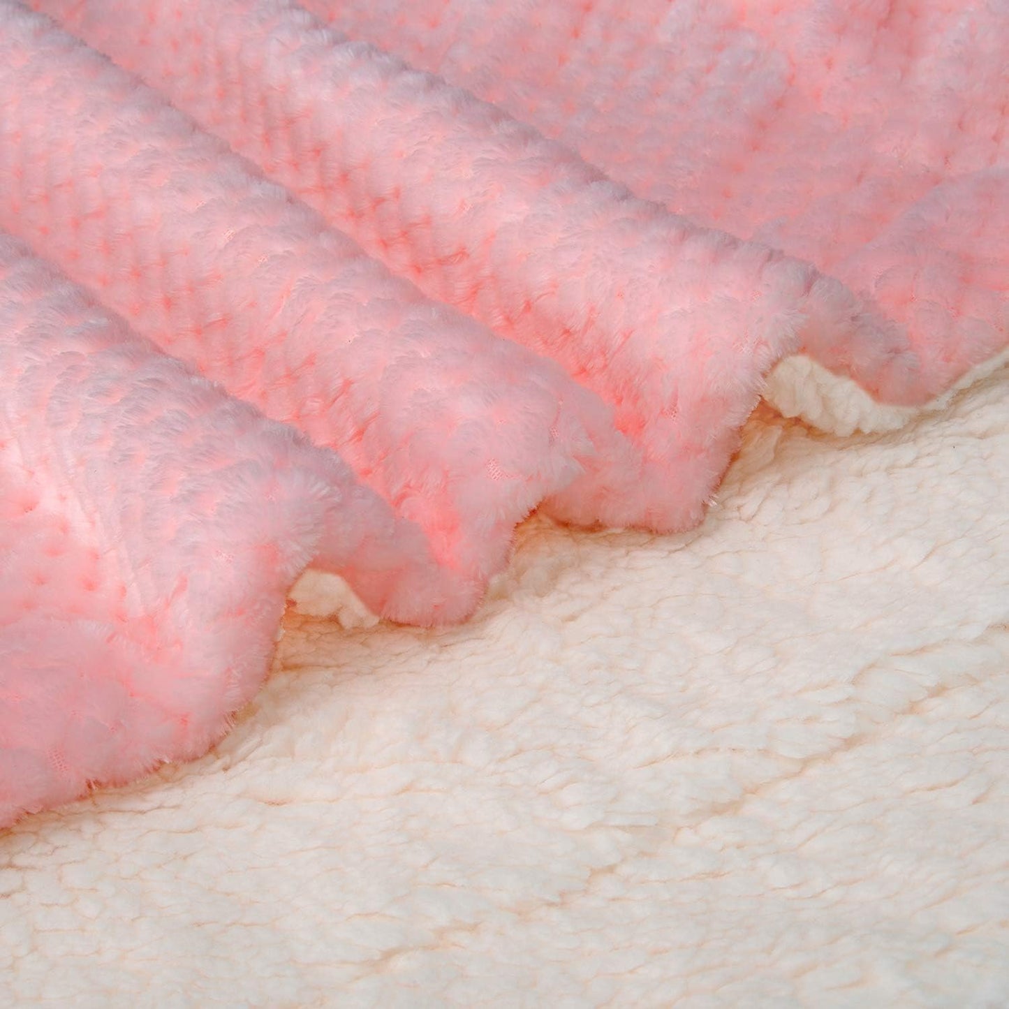 DW Plush Fleece Receiving Blanket for Dog, Cat, Pet - Warm & Soft, Couch, Sofa, Travel & Outdoor, Camping (24" x 32"), Baby Pink
