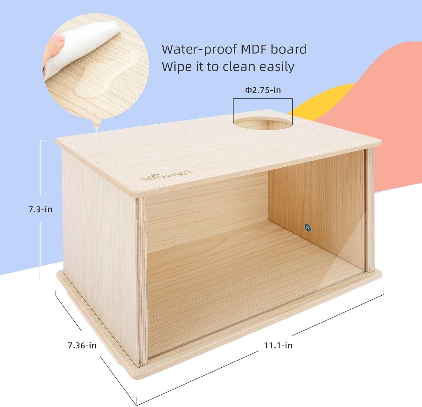Niteangel Visible Hamster Digging Box for Syrian Dwarf Roborovski Campbell Hamsters Gerbils Mice Lemmings Degus or Other Small-Sized Pets (Burlywood)