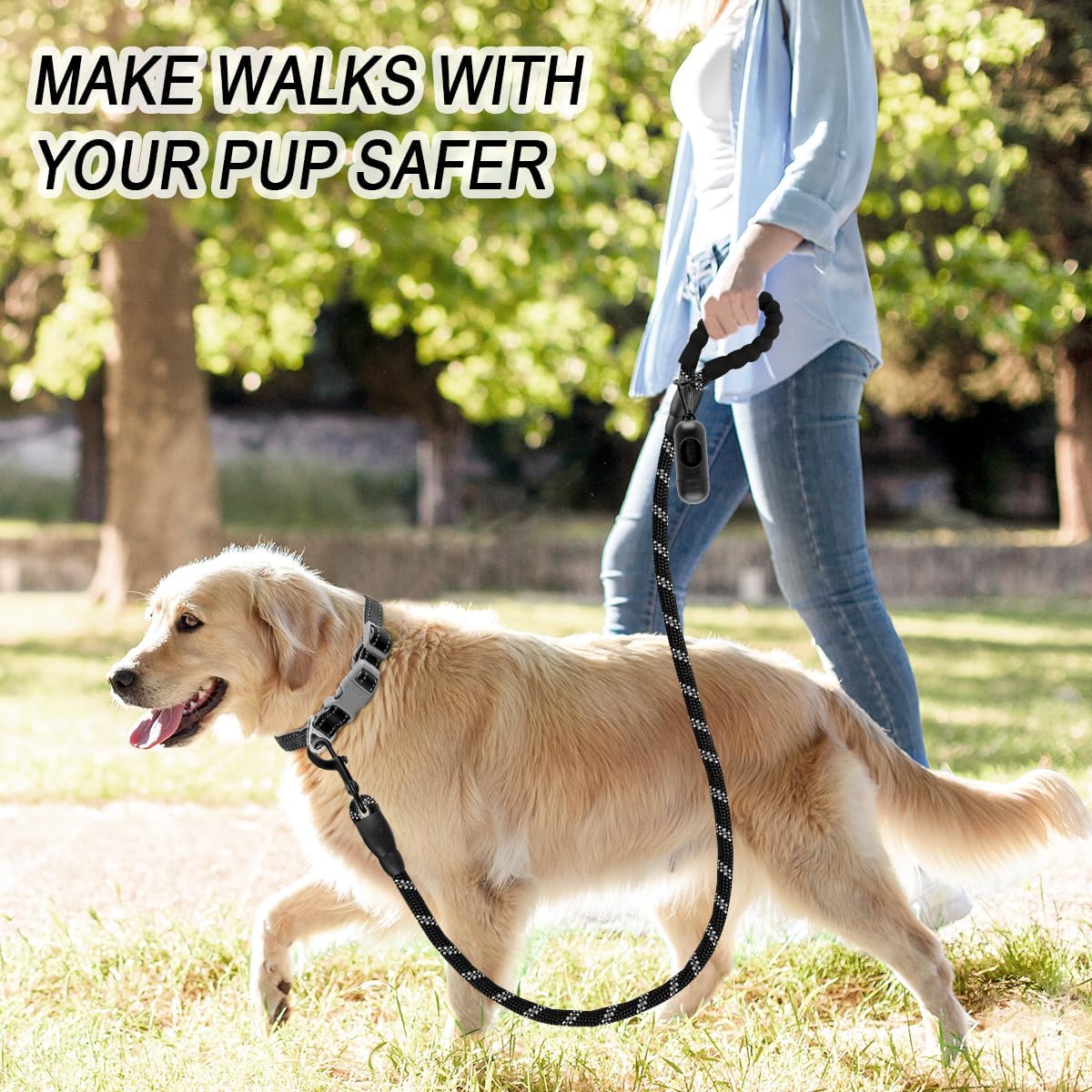 BARKBAY Dog Leashes for Large Dogs Heavy Duty Dog Leash 4/5/6 FT with Comfortable Padded Handle and Highly Reflective Threads for Medium Large Dogs Walking Training Running (4FT-1/2'',Black)