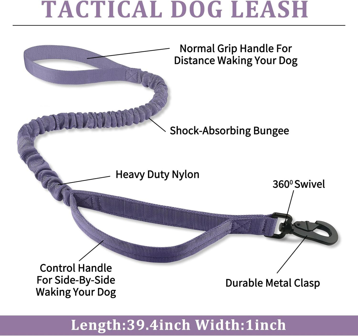 COOYOO Dog Collar,3 Piece Set Tactical Dog Collars, Adjustable Military Training Nylon Dog Collar with Control Handle and Heavy Metal Buckle for Medium and Large Dogs