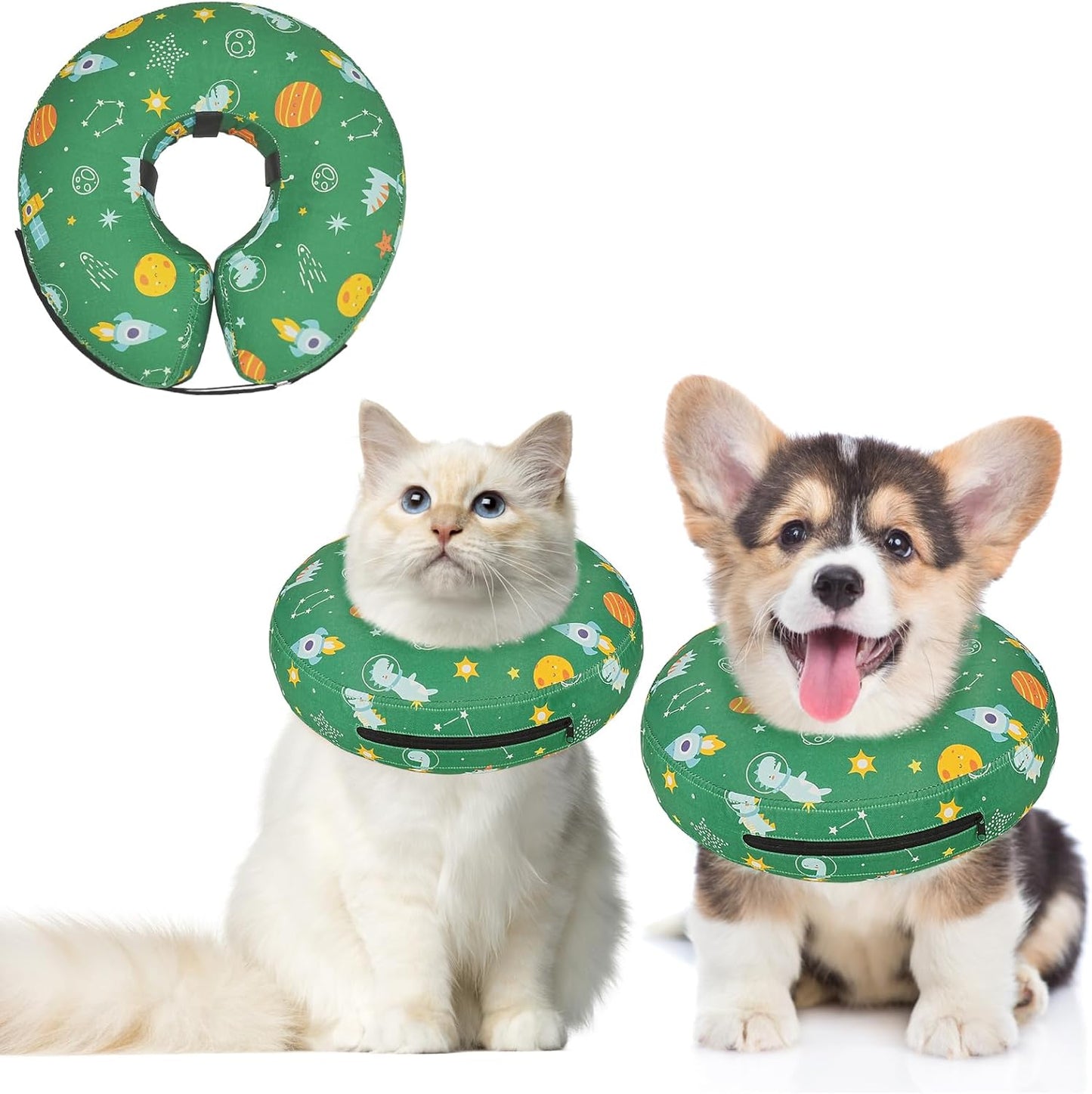Inflatable Dog Cone Collar for After Surgery, Dog Donut Collar After Surgery, Soft Pet Cone for Small Medium Large Dogs to Stop Licking