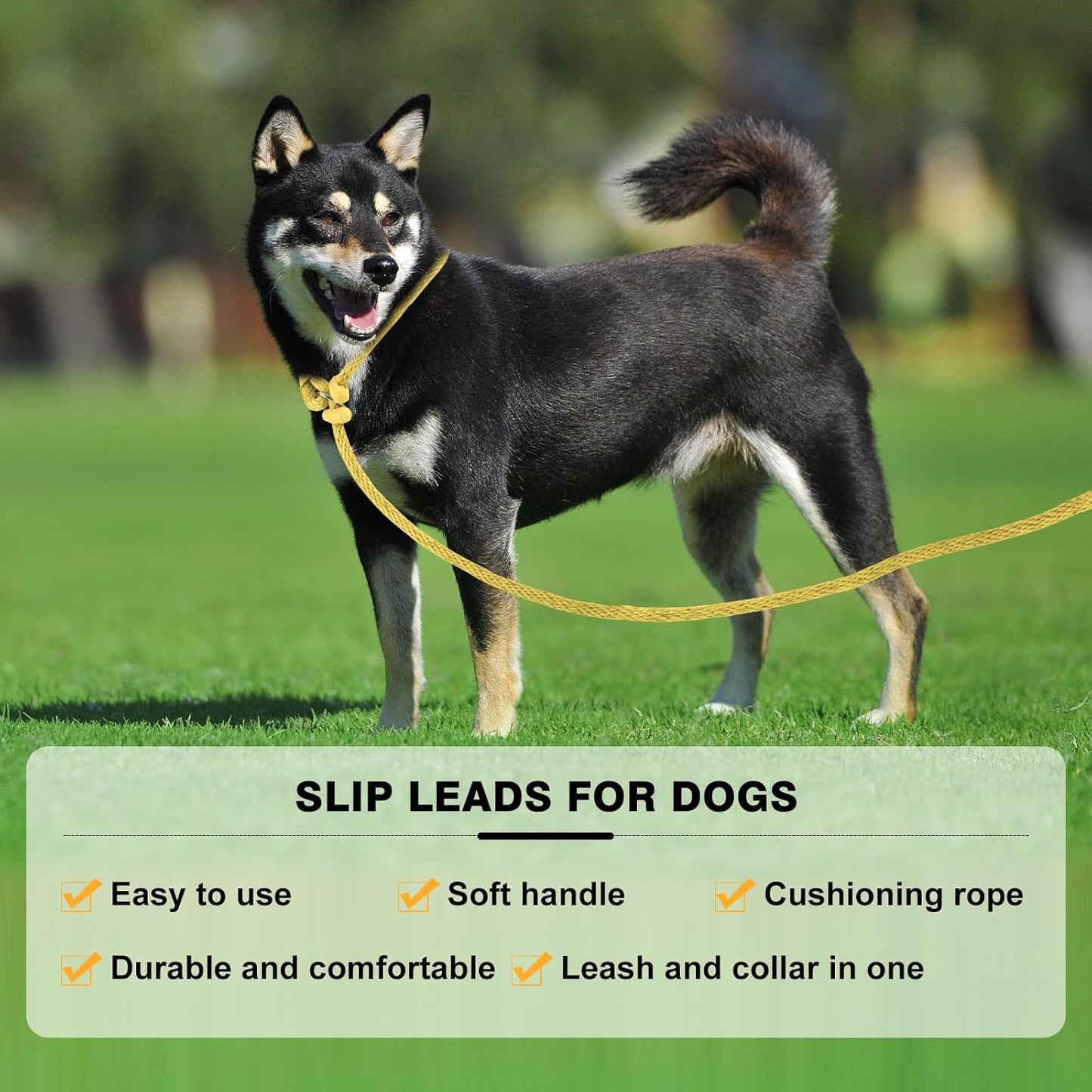 Lynxking Dog Leash Slip Lead Reflective Breathable Rope Comfortable Strong No Pull Slip On Pet Training Lead for Dogs