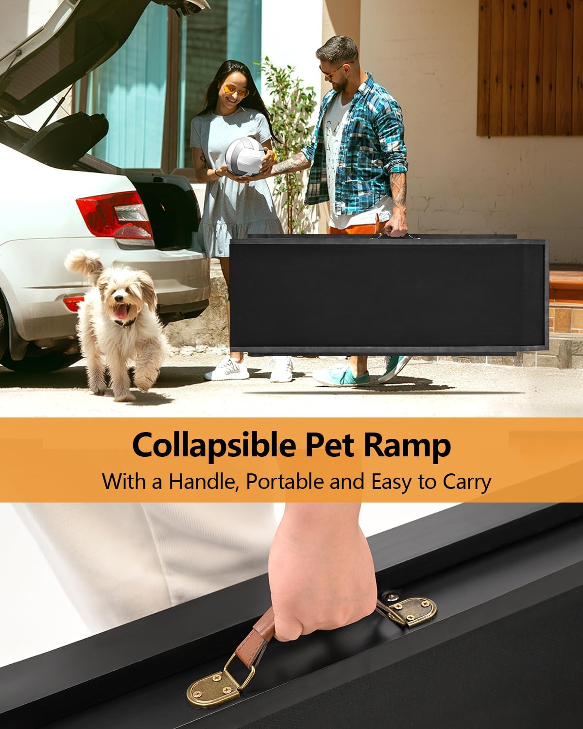 Dog Ramp for Bed, Dogs Bed Ramps for Large Dogs, Pet Ramp for Doggie to Get on Beds, 5-Position Pet Ramps for Large/Medium Dog for Couch/Car, Adjustable from 15" to 28" Height