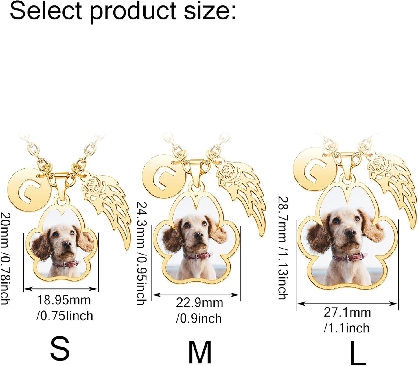 CharmSStory Personalized Photo Necklaces Custom Engraved Name Necklace Memory Keepsake Picture Necklace Pendant Customized Gifts for Women Men