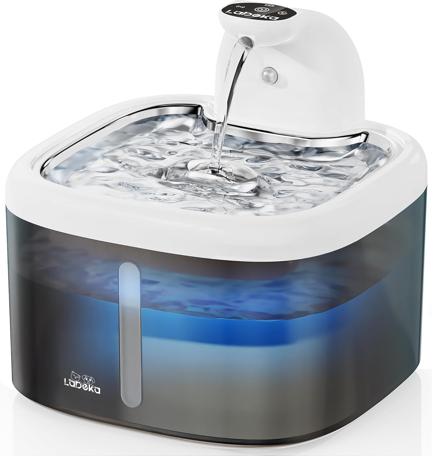 Wireless Cat Water Fountain, 118oz/3.5L Battery Operated Cat Fountain with Stainless Steel Tray, Ultra Quiet with Motion Sensor Automatic Pet Water Dispenser for Cats Dogs Multiple Pets