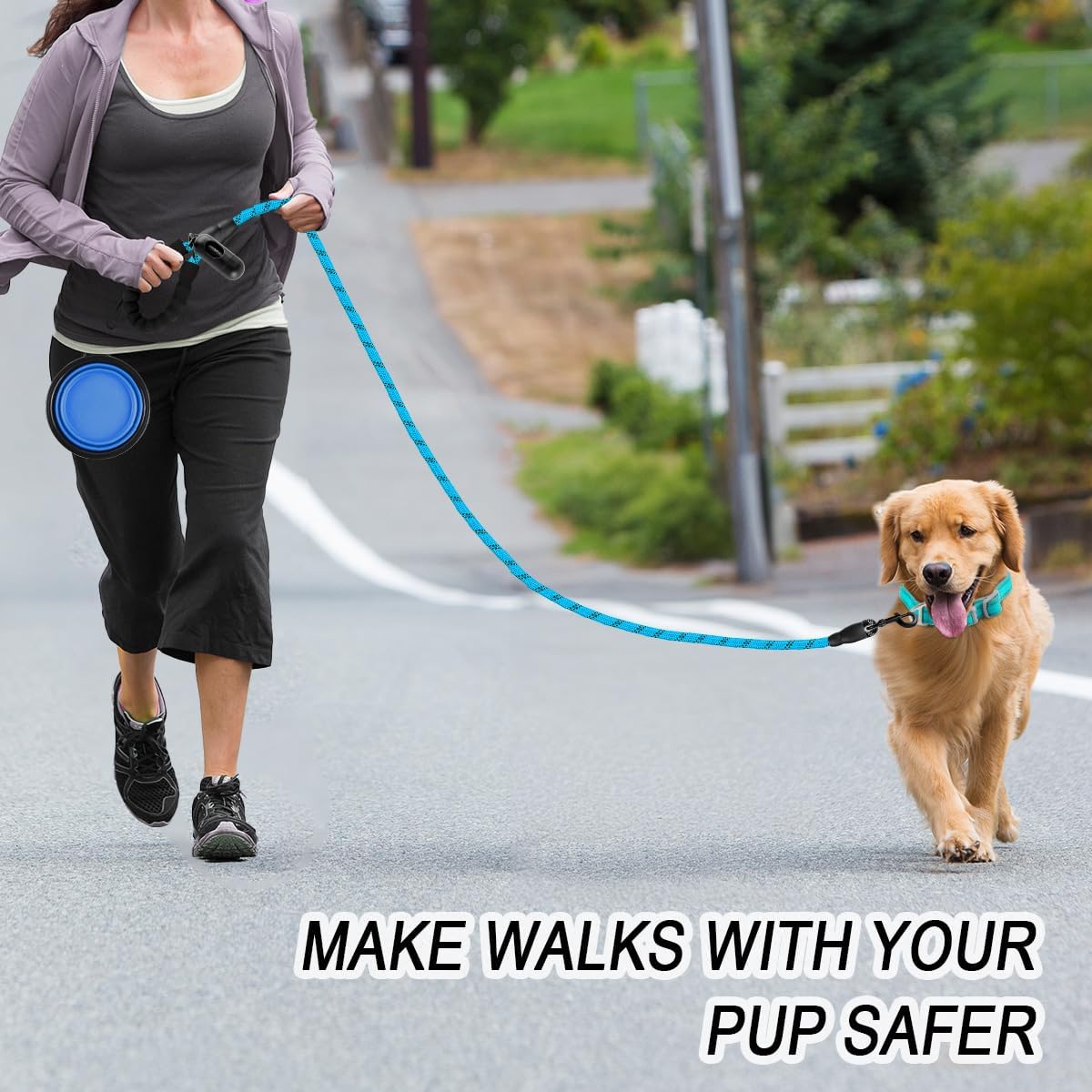 BARKBAY Dog Leashes for Large Dogs Heavy Duty Dog Leash 4/5/6 FT with Comfortable Padded Handle and Highly Reflective Threads for Medium Large Dogs Walking Training Running (6FT-1/2'',Blue)