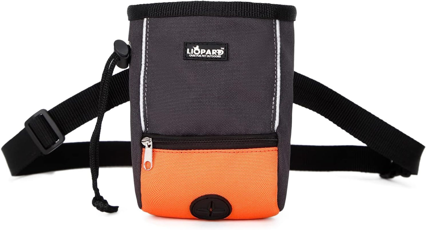 LIOPARD Treat Training Pouch for Dogs, Pet Treat Pouch, Dog Treat Pouches, Dog Treat Bag, Dog Training Treat Bag, Slanted Opening, Ideal for Dog Walking & Training (Orange)