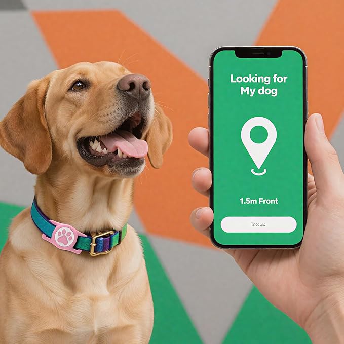 Dog Airtag Holder,[2-Pack] IP68 Waterproof AirTag Holder for Dog & Cat Collars,Silicone Air Tags Case for Pet Collars (Pink+Bule)