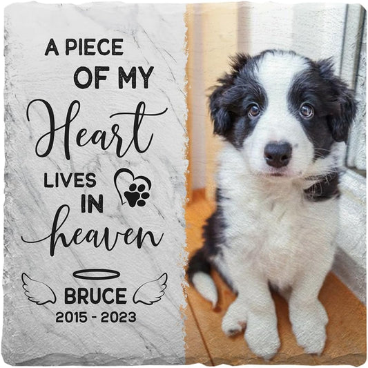 Dog Passing Away Gifts - Pet Memorial Stone - Personalized Square Shaped Pet Memorial Stones for Dogs - Dog Memorial Gifts for Loss of Dog - Cat Memorial Stone