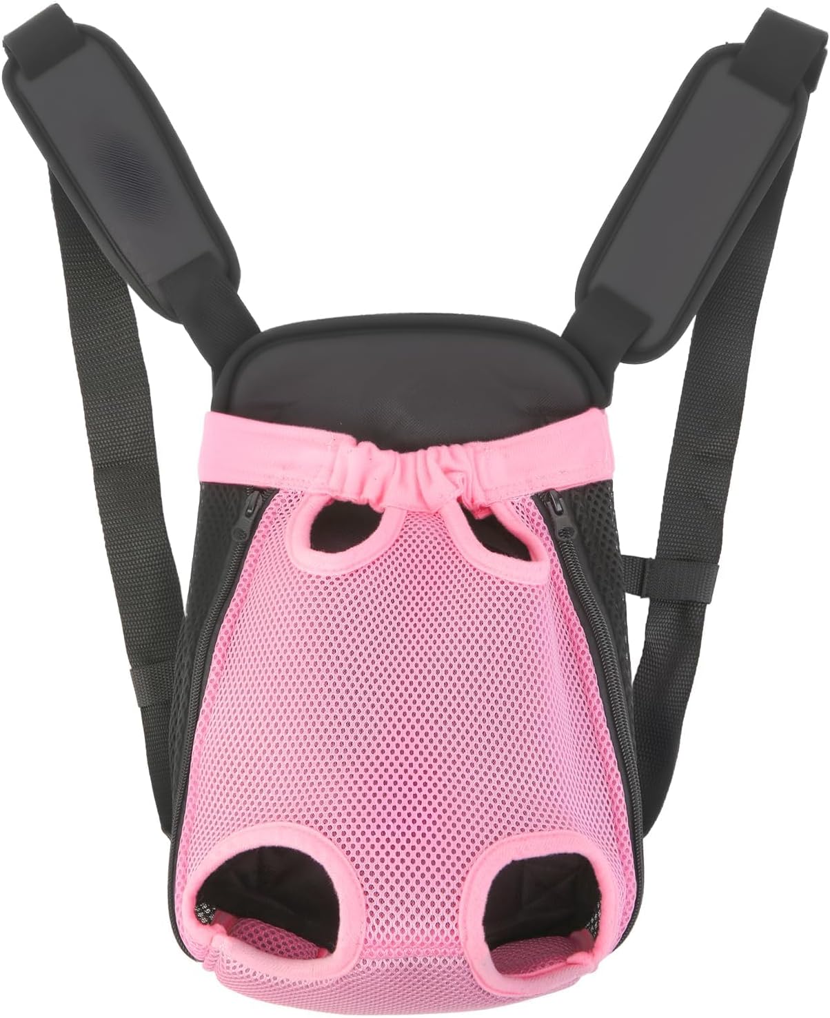 Inspack Dog Backpack Carrier/Cat Carrier, Adjustable Pet Front Carriers Travel Bag for Puppy Medium Dogs, Legs Out, Soft Ventilated Doggie Chest Carry Backpacks for Hiking/Camping, 10-16 lbs, Pink