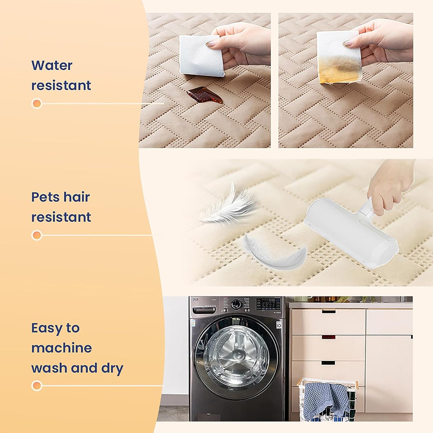 gogobunny 100% Double Sided Waterproof Dog Blanket Soft Pet Bed Cover Reversible Protect Furniture Couch Sofa Car for Puppy Cat Kids (Dark Beige/Light Beige, 82x102 Inch (Pack of 1))