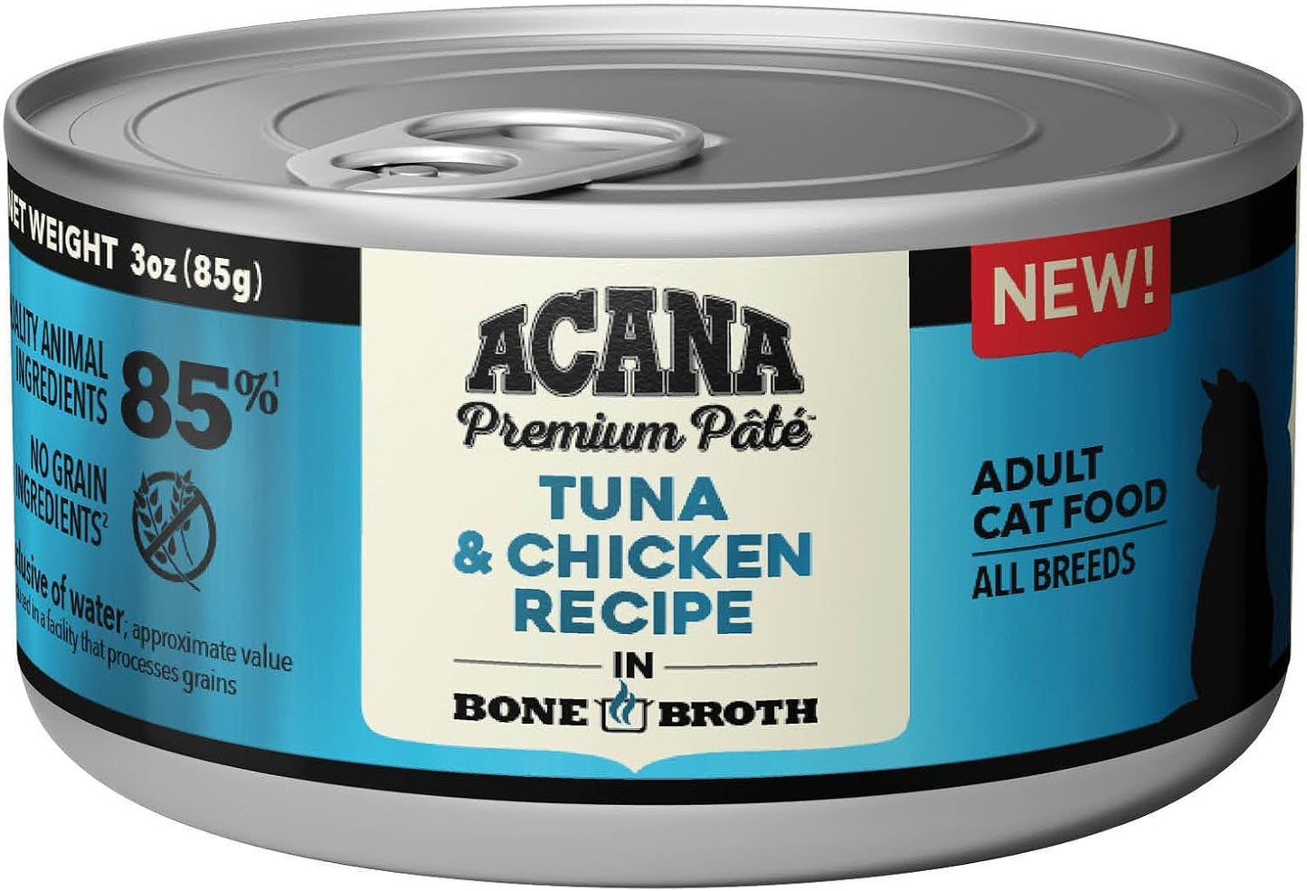 ACANA Premium Pate Wet Cat Food in Bone Broth Tuna + Chicken Recipe 3oz Cans (24 count)