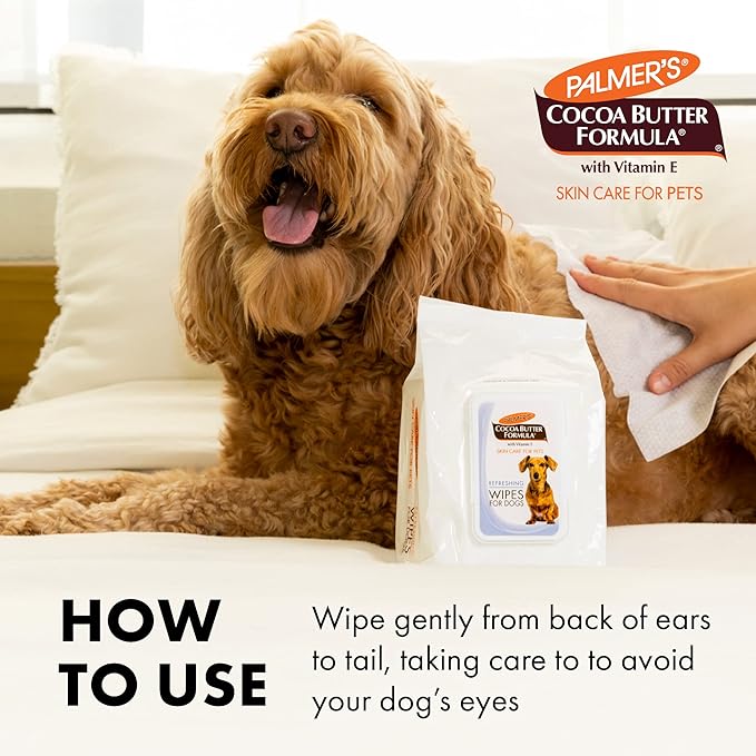 Palmer's for Pets Coconut Oil Refreshing Wipes for Puppies - Palmers Puppy Wipe for Gentle Grooming, 100 Count