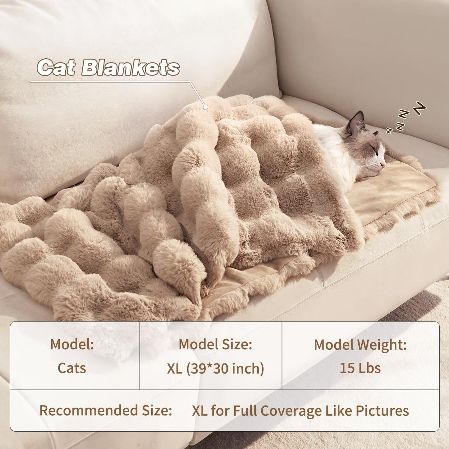 Dog Blanket Ultra Soft Fuzzy Faux Fur Cat Blankets for Indoor Cats Ultra Soft Plush Faux Fur Machine Washable Reversible Pet Throw Protector for Couch Furniture 28"X 22" Coffee