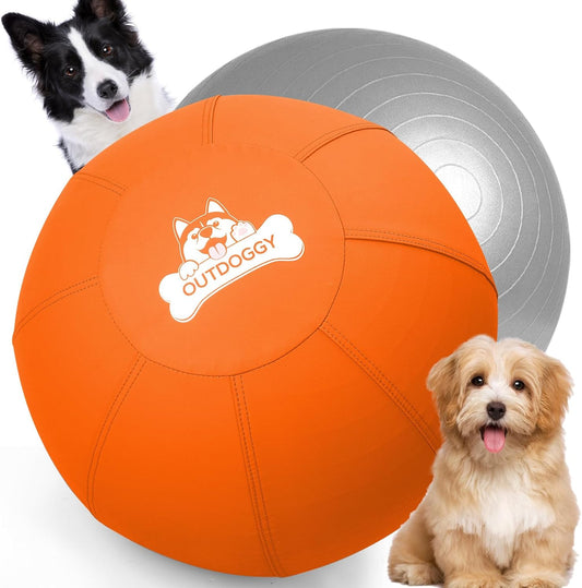 Herding Ball for Dogs 18 Inch - Dual-Layer Heavy Duty Herding Ball for Australian Shepherds, Border Collies & Corgis | Outdoor Herding Toy for Small/Medium Dogs - Backyard Training and Play - Orange