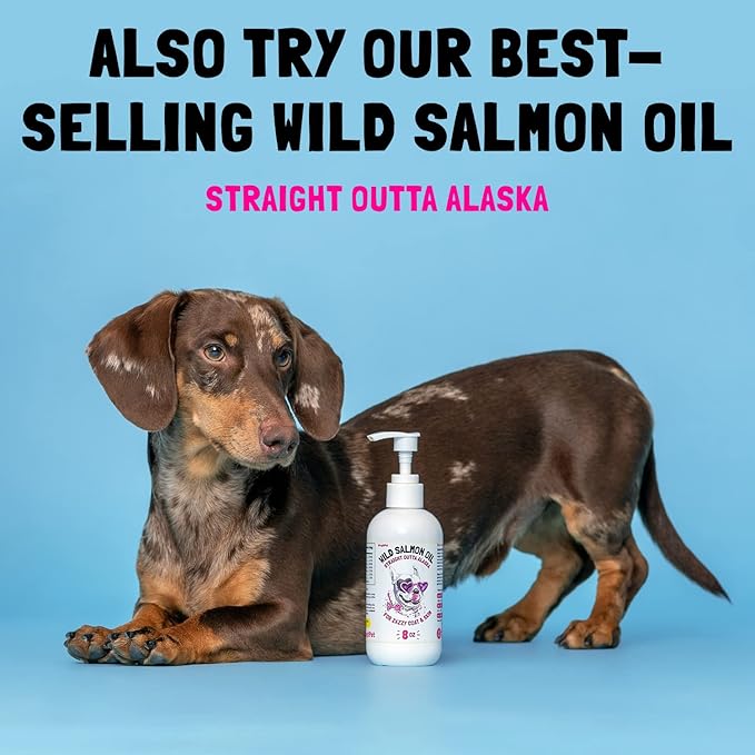 Omega 3 Alaskan Salmon Oil Treats for Dogs 120 Fish Oil Chew Supplement Skin and Coat Allergy and Itch Relief Hip & Joint Health Brain Shedding Hot Spots Treatment Omega 3 6 9 EPA & DHA Fatty Acids