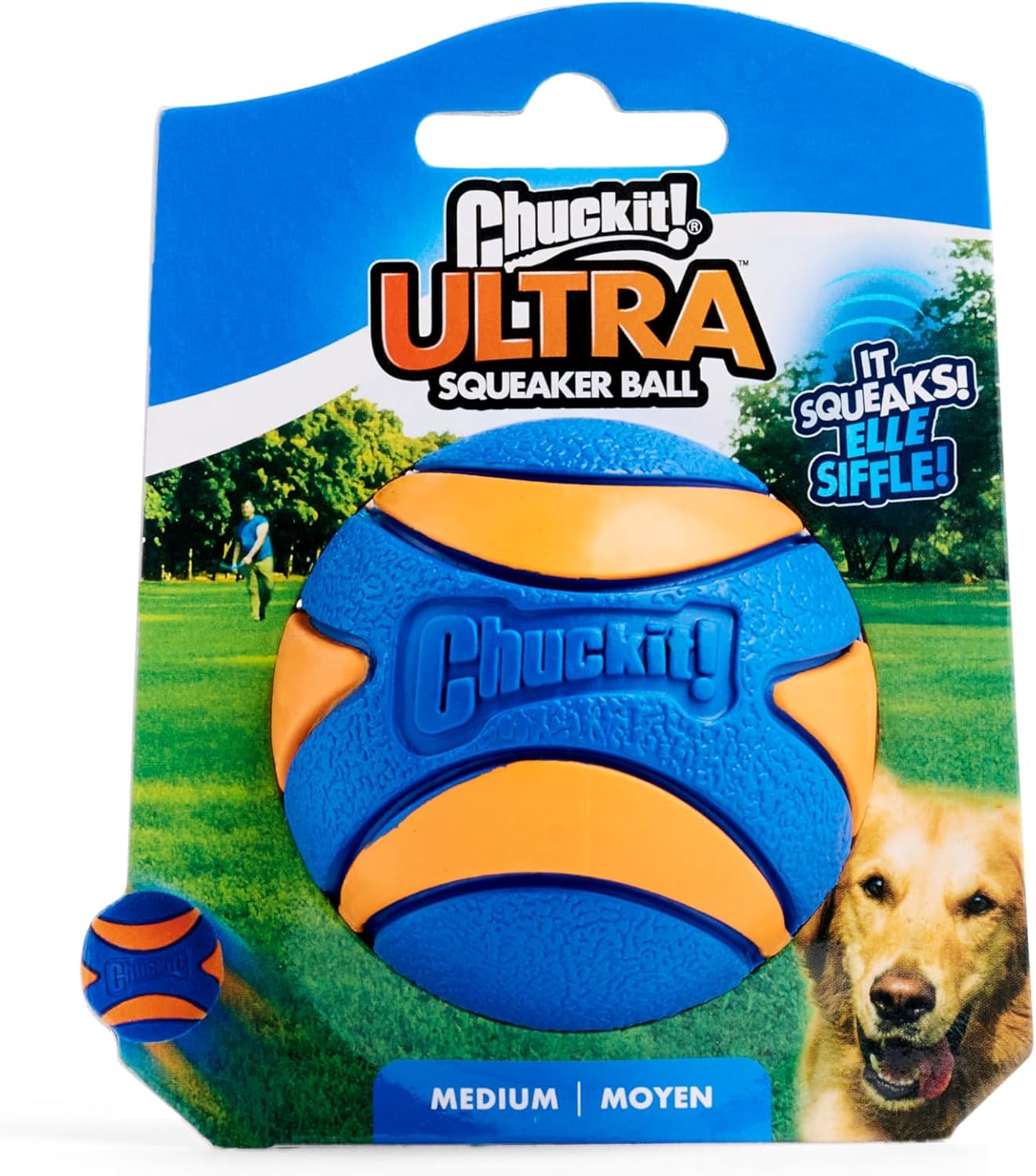 Chuckit! Ultra Squeaker Dog Ball, Fetch Toy, Medium, 1 Pack