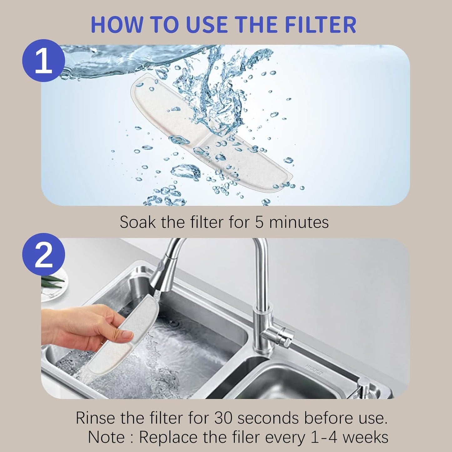 16 Pack Cat Water Fountain Filters, Cat Fountain Replacement Filters for 3.5L/118oz Cat Water Fountain, for W02 Pet Fountain