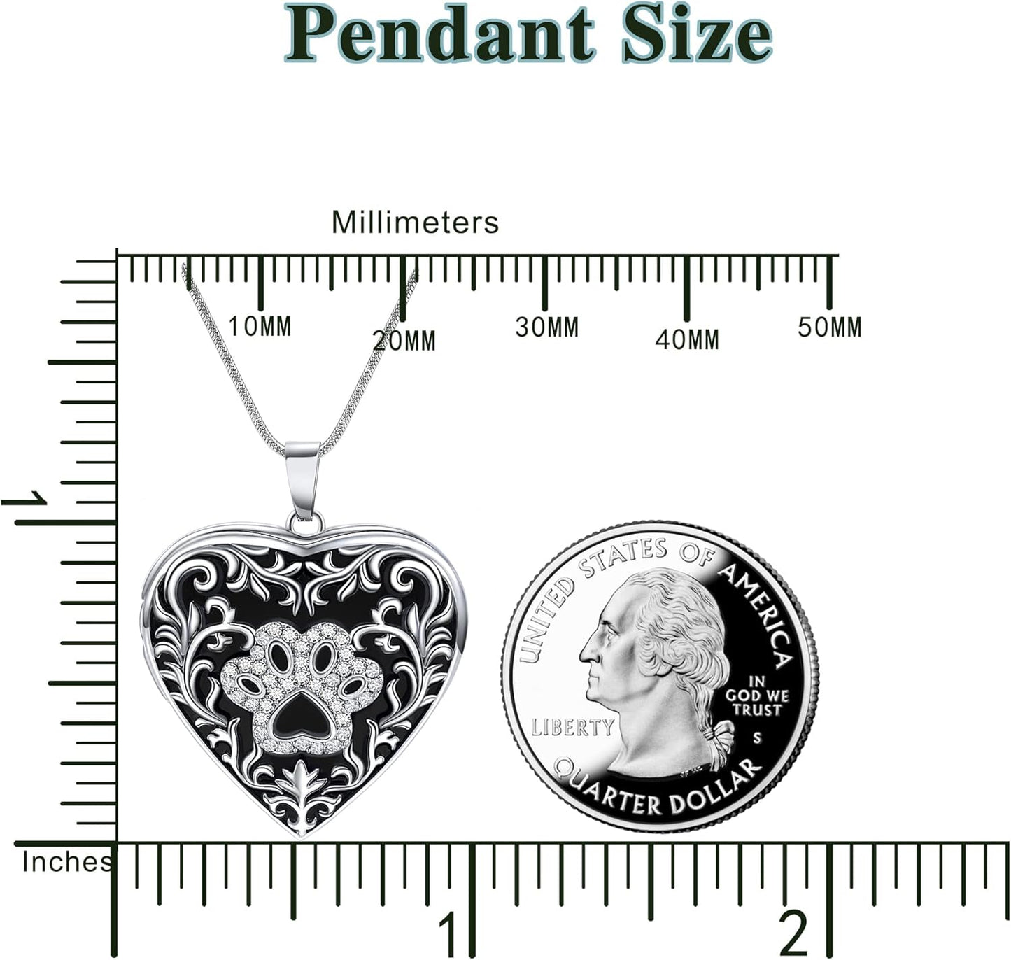 Fanery Sue Personalized Customized Pet Locket Necklace, Heart Lockets Picture Necklaces Dog Memorial Gifts Cat Sympathy for Women Men