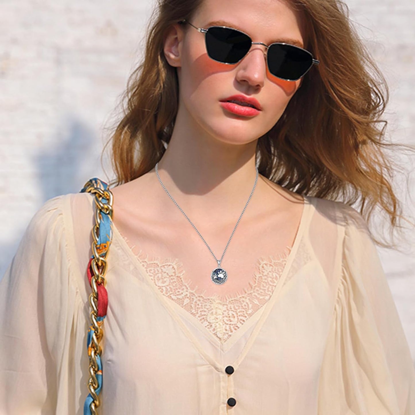 MEDWISE Celtic Urn Necklace for Ashes 925 Sterling Silver Paw Prints Necklace Abalone Shell Ashes Keepsake Memorial Urn Pendant Pet Cremation Jewelry for Ashes Memorial Jewelry for Dog Cat Pet