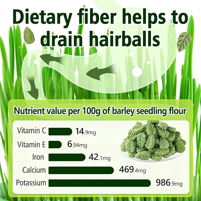 50g/1.76oz Cat Grass Treats, Cat Grass Teething Stick for Hairball Remove and Teeth Cleaning, Edible Cats Grass Stick Snack