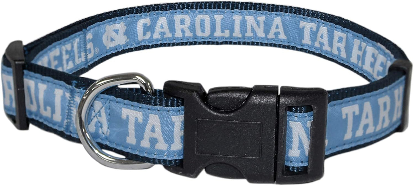 NCAA DOG COLLAR. North Carolina Tar Heels Strong & Adjustable Pet Collar, Small, Team Color