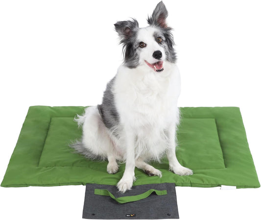 KHONSU PET Dog Travel Mat for Camping Portable Waterproof Lightweight & Outdoor Easy Clean Pad Foldable into Compact Carry Bag (Medium Sized up to 35 lbs)