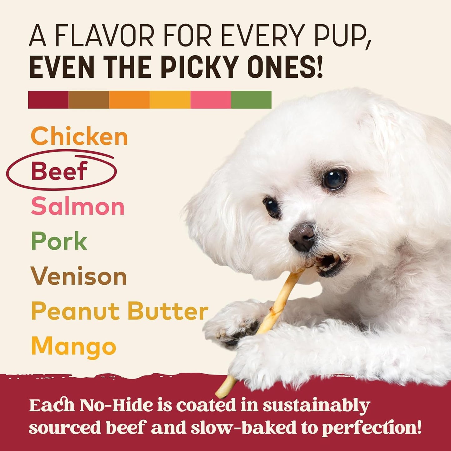 Earth Animal No-Hide Stix Beef Recipe Natural Rawhide Alternative Dog & Cat Chews - 20 Count Value Pack