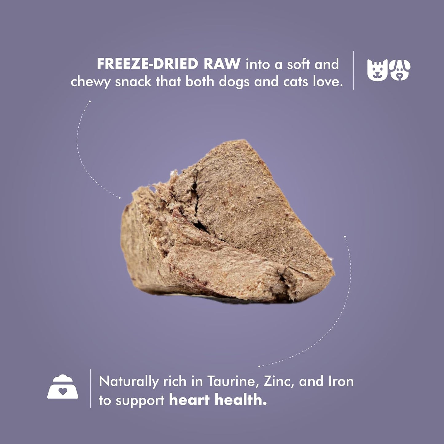 King Lou Pets - Lamb Hearts for Dogs and Cats - USA-Made Freeze Dried Lamb Dog Treats - Taurine, Zinc, and Iron - 1lb Prior to Freeze-Drying