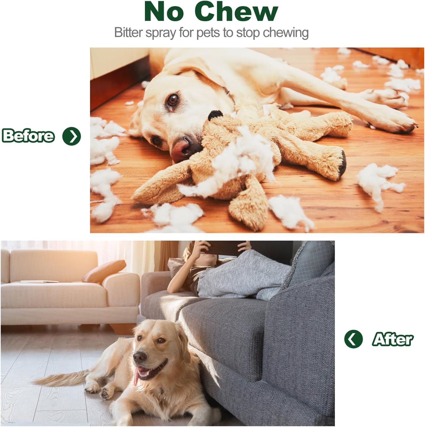 Effectively | Bitter Apple Spray for Dogs to Stop Chewing, NO Chew Spray for Dogs Protect The Safety of Furniture and Your Belongings, Prevent Licking Injuries (Blue, M)