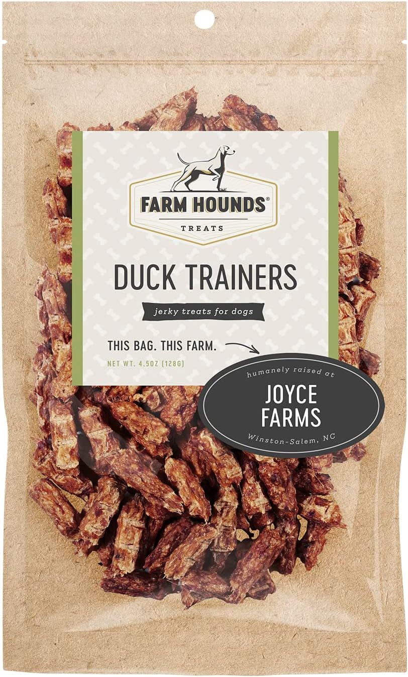 Farm Hounds - Duck Trainers - Premium Natural Jerky for Dogs - 100% Humanely Raised - Easy-Break - Great for Training & Treats - No Added Fillers - Made in USA - 4.5 oz - 1 Pack